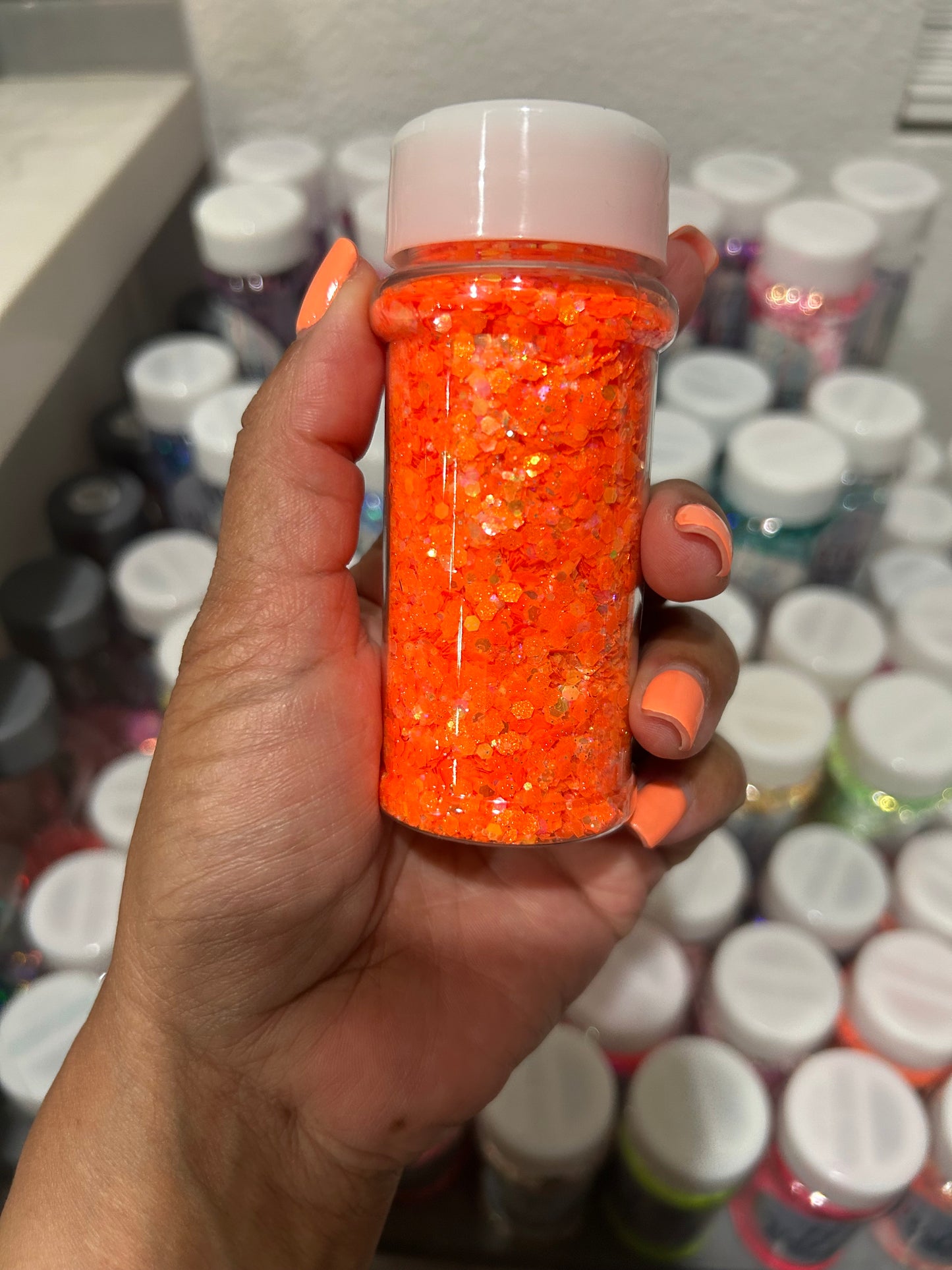 Custom Orange Chunky glitter