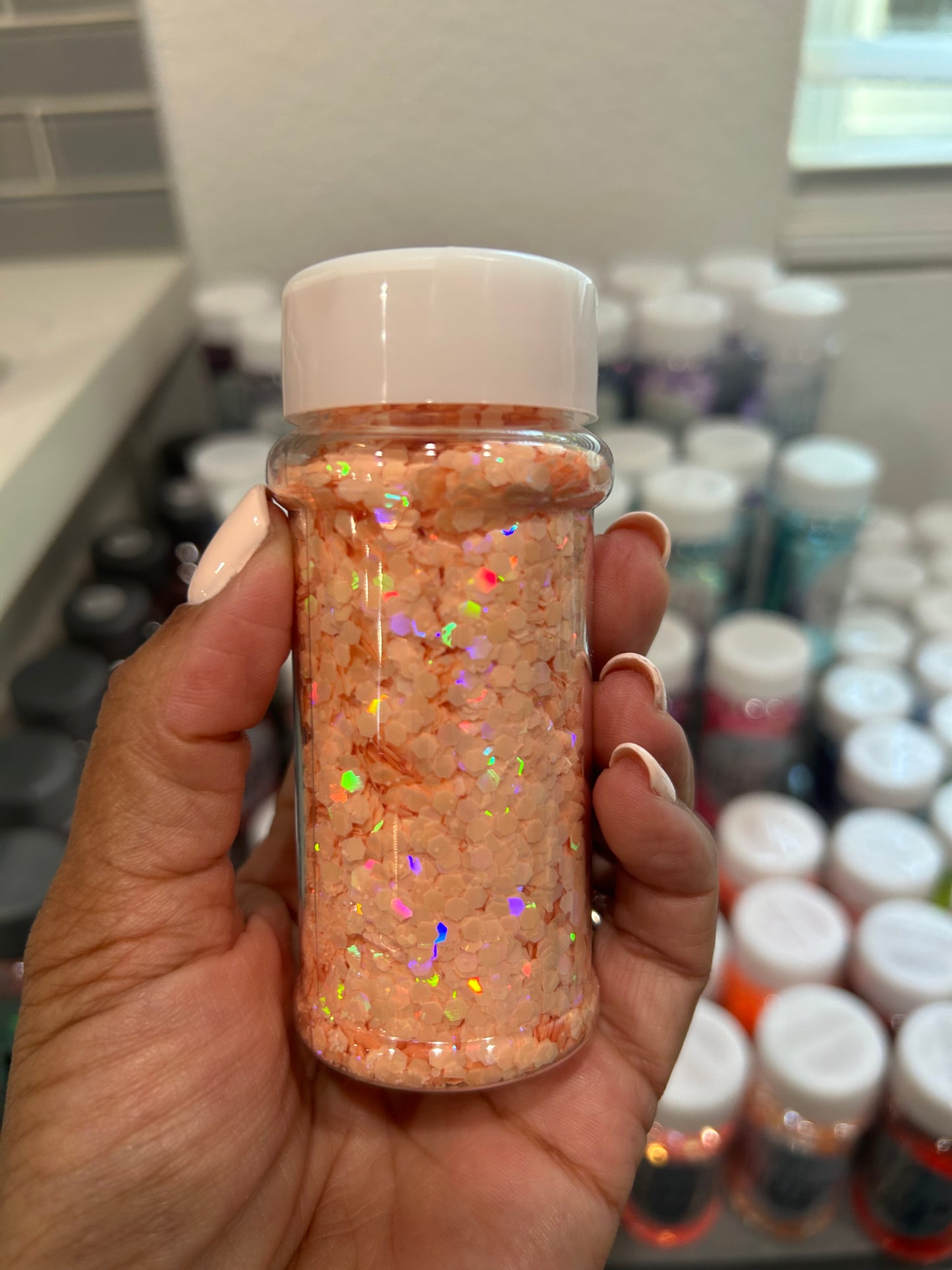 Salmon Holographic glitter