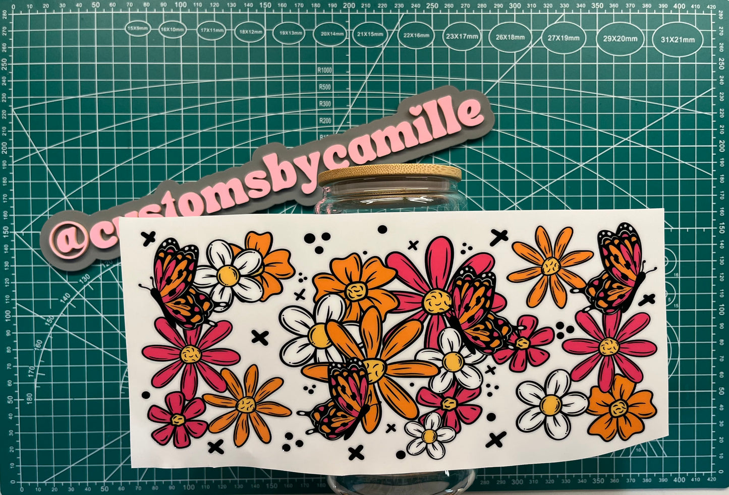 #238 Spring Pink/Orange Flowers decal