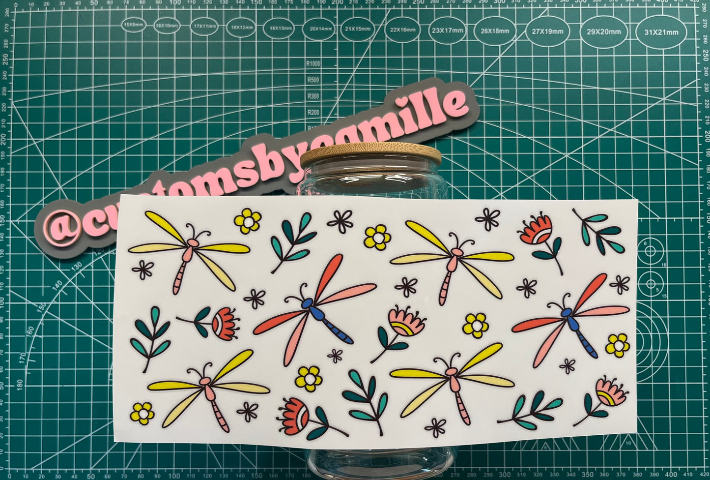 #240 Colorful Dragonflies decal