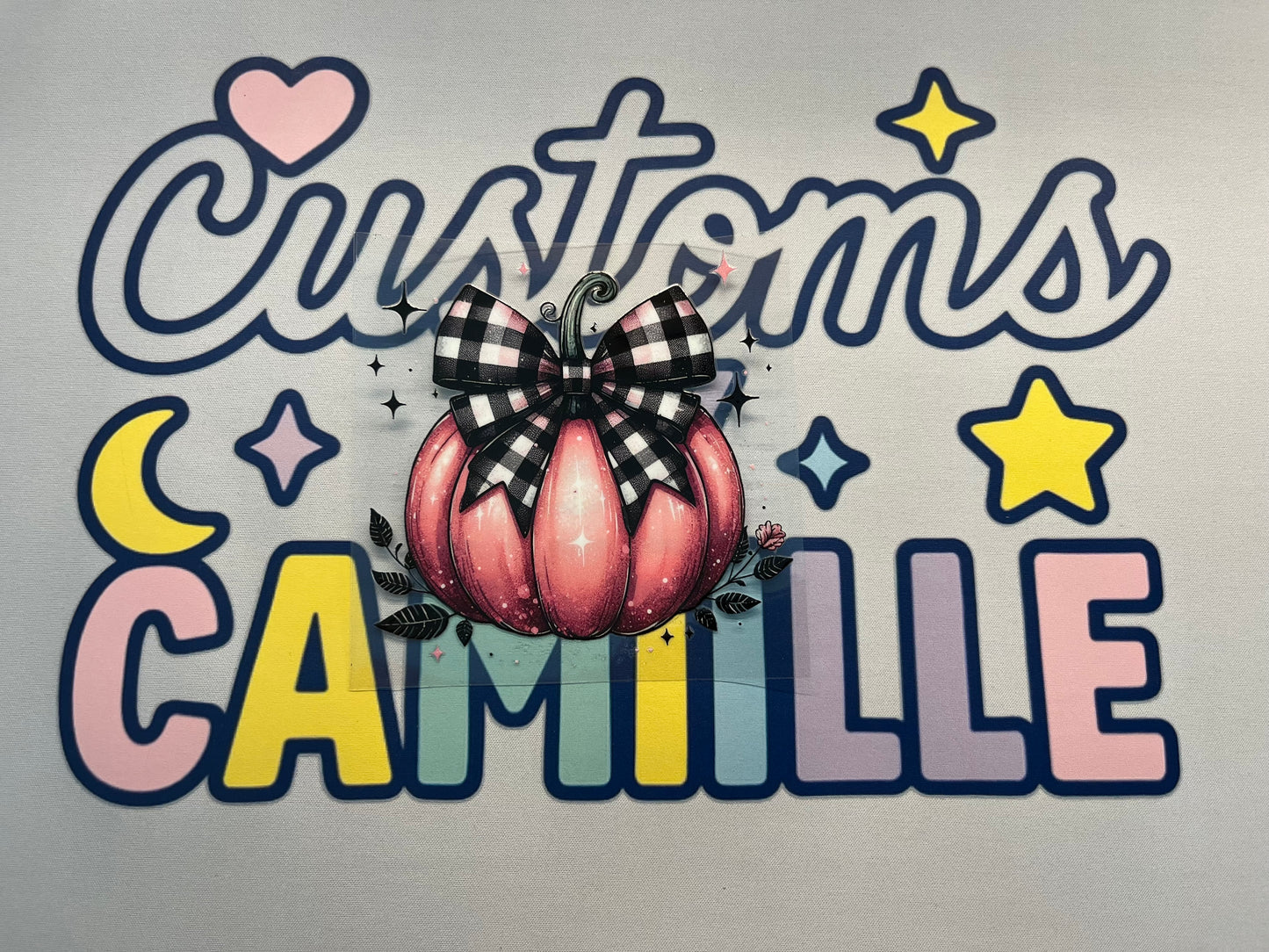 #365 Pink Gingham Pumpkin decal