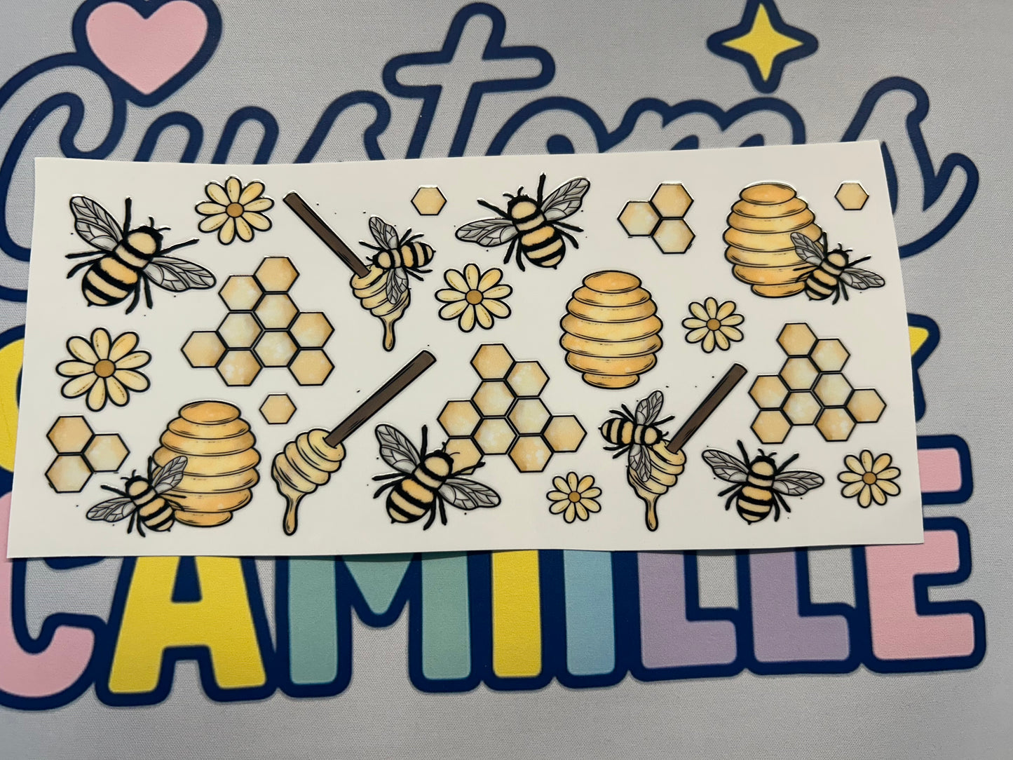 #327 Watercolors Bees decal