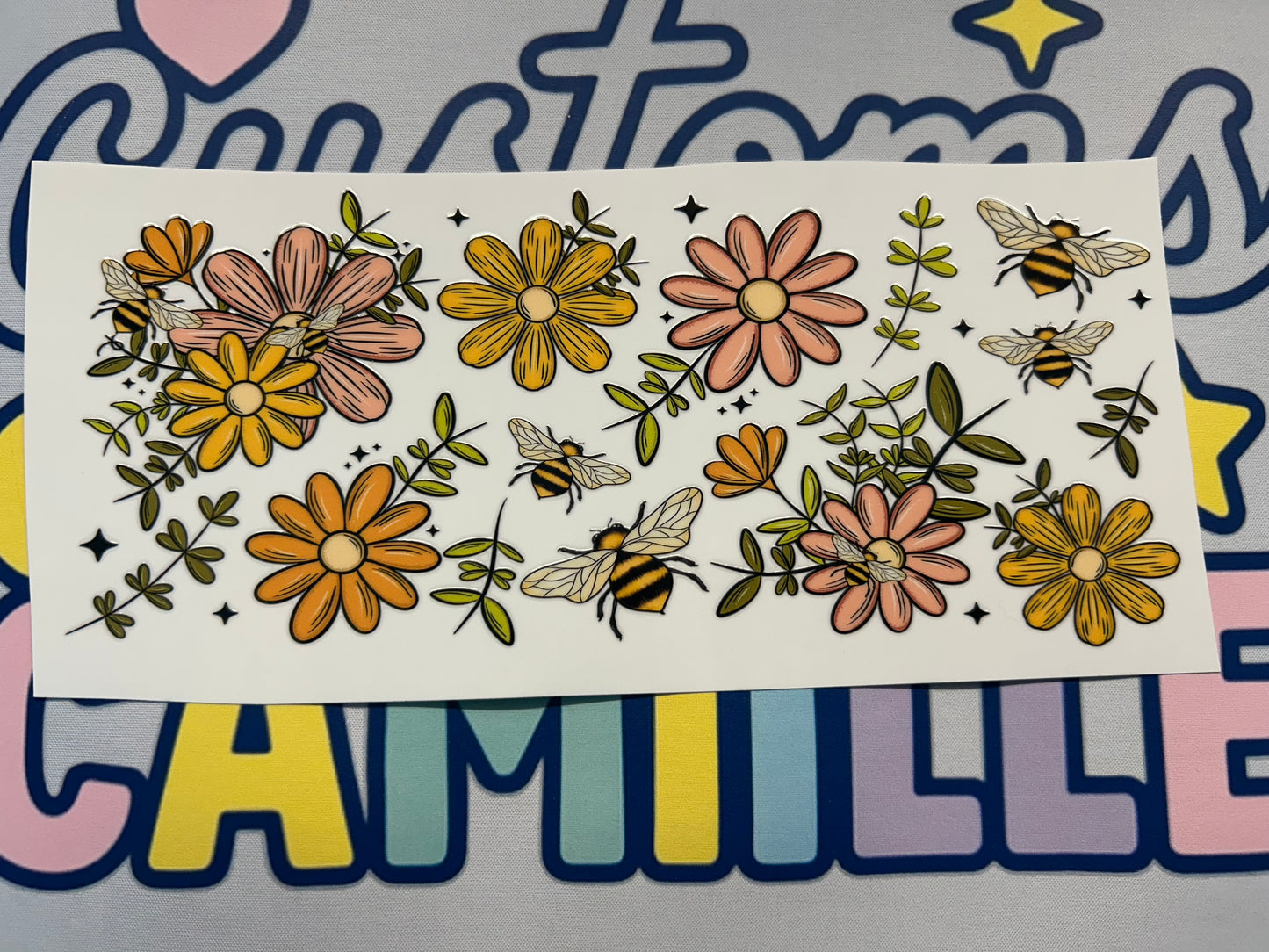 #334 Bees & Flowers decal
