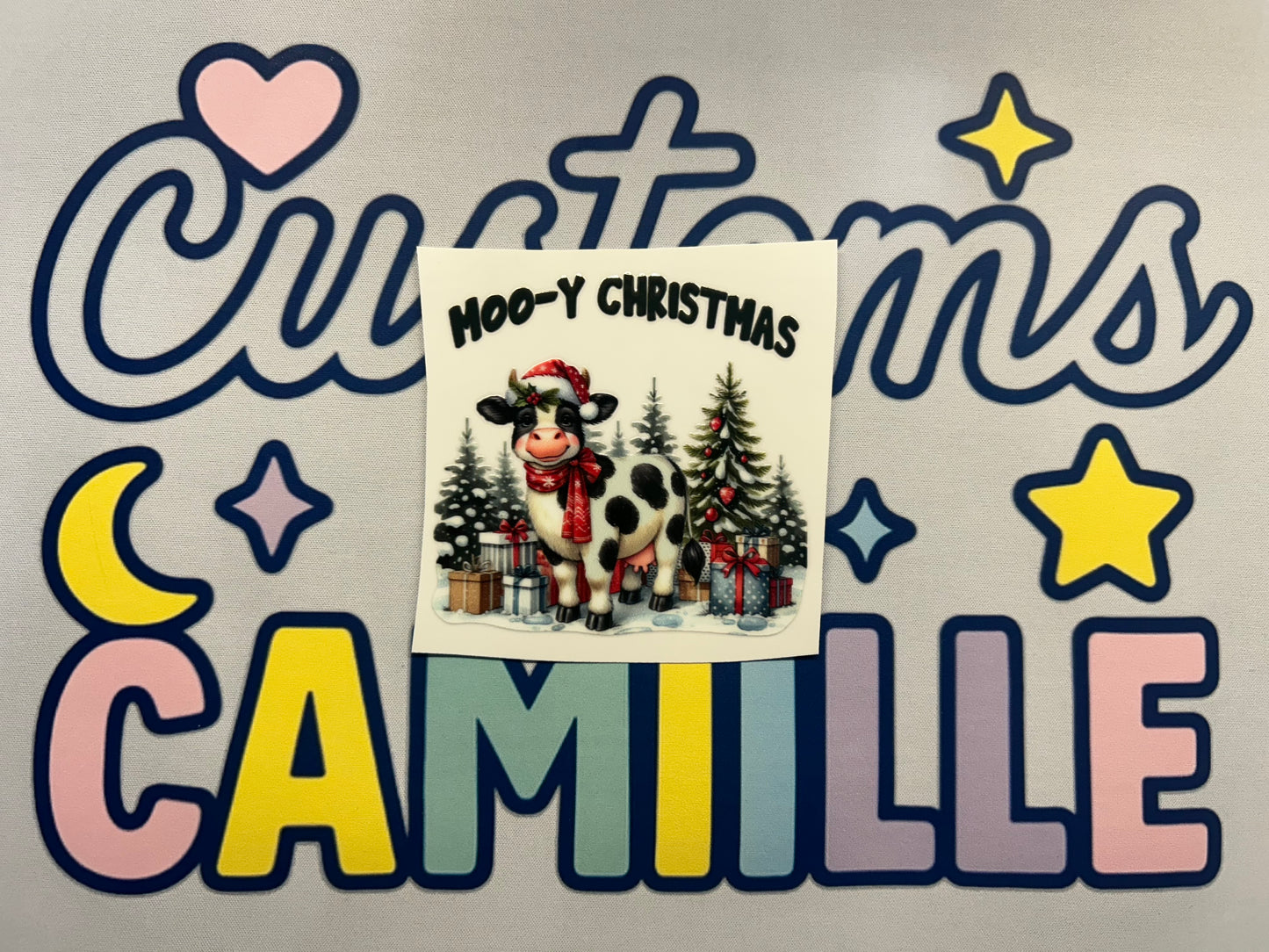 #340 Moo-y Christmas Cow decal