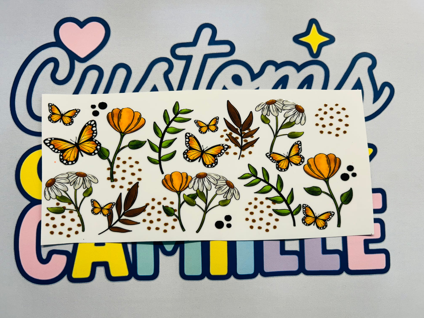 #377 Butterflies & Daises decal