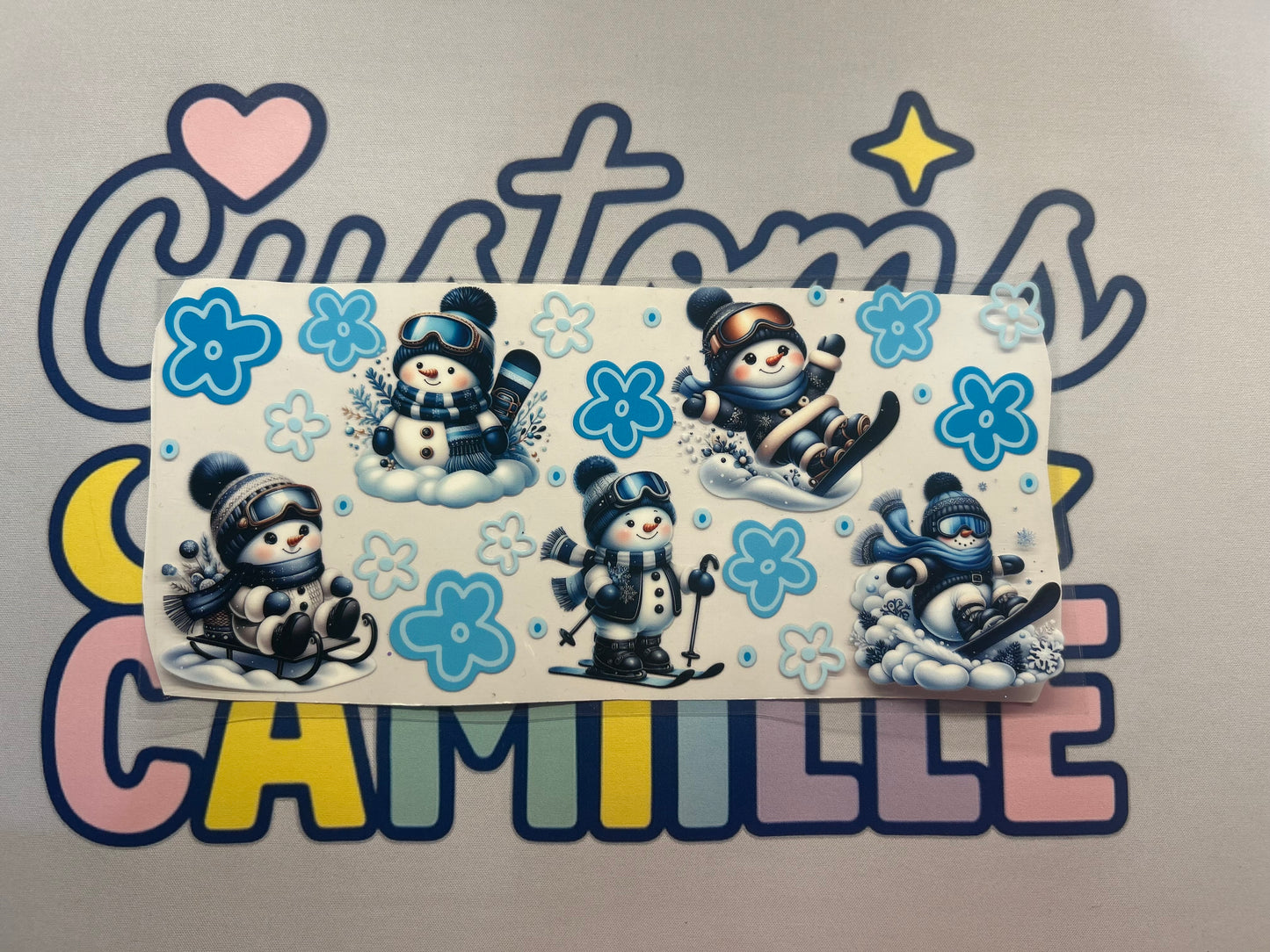 #427 Little Blue Snowmen decal