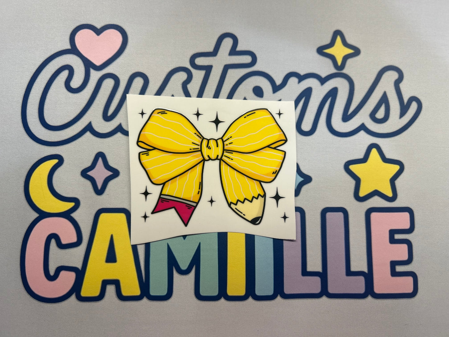 #436 Teacher Pencil Bow decal