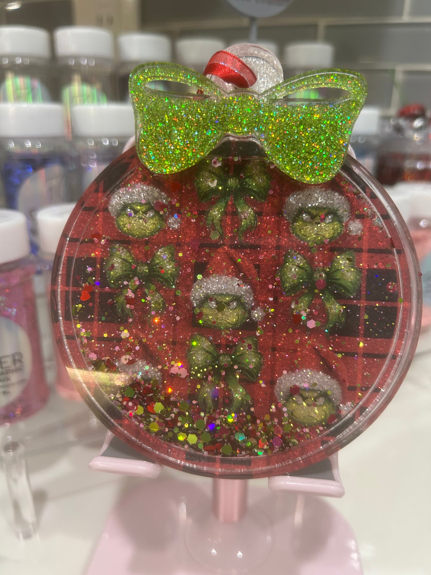 Grinchy Snowglobe ornament