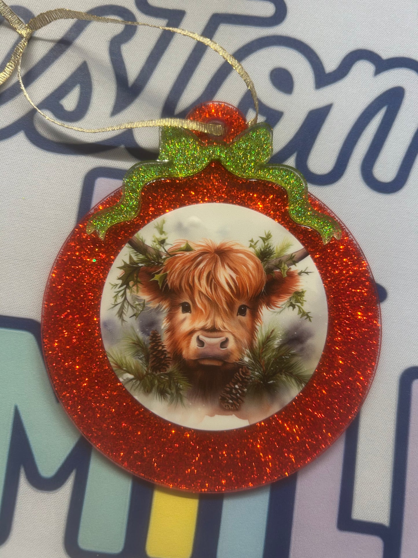Highland Cow Holiday ornament