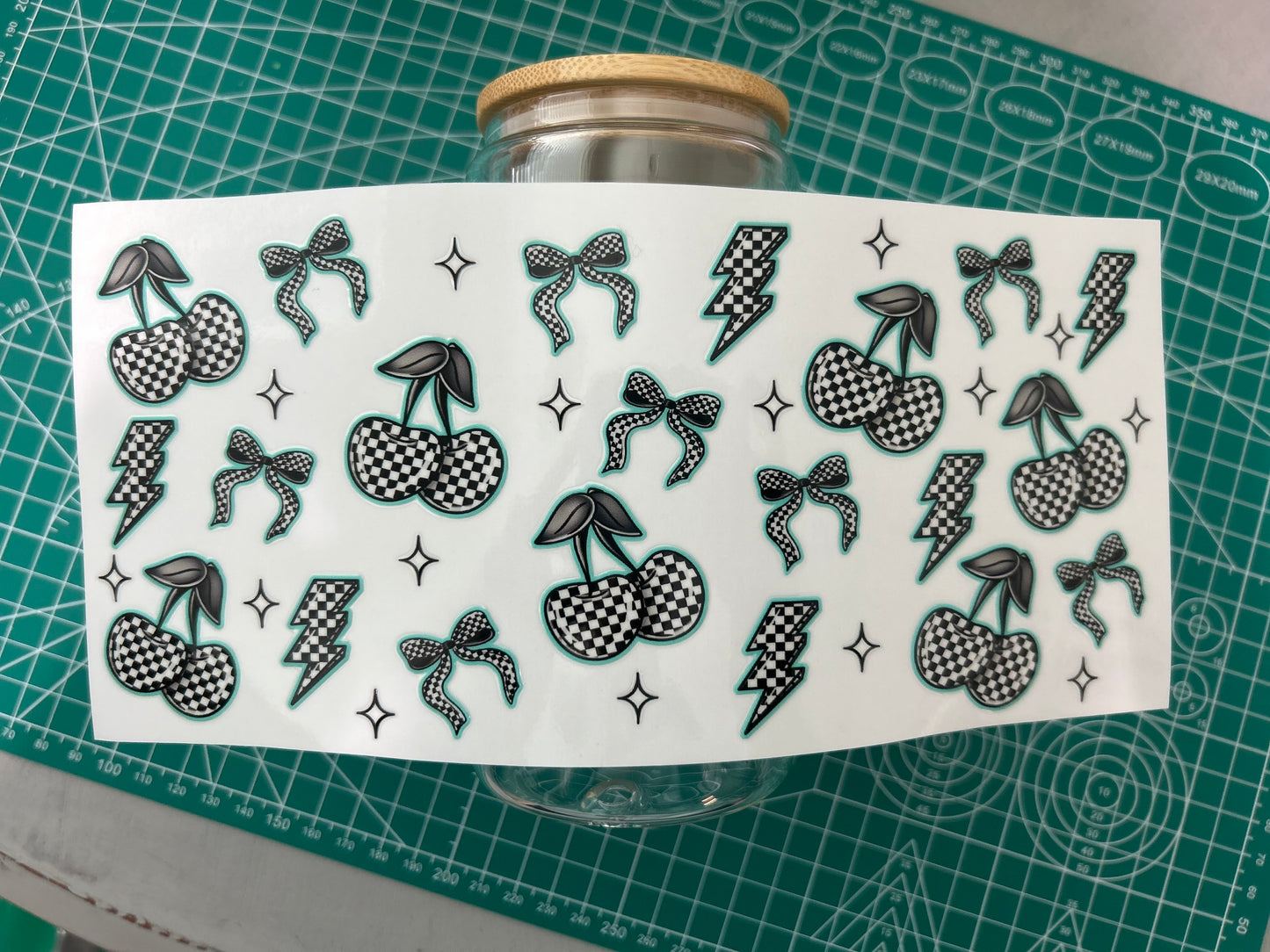 #65 Gingham Cherry decal
