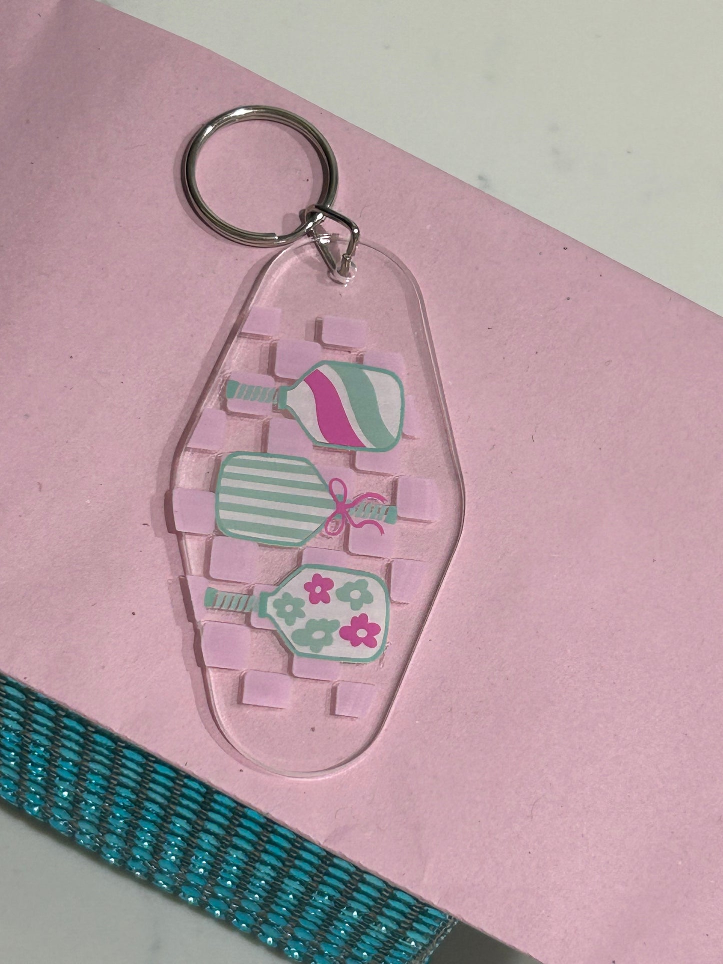 Pickleball Rackets Keychain