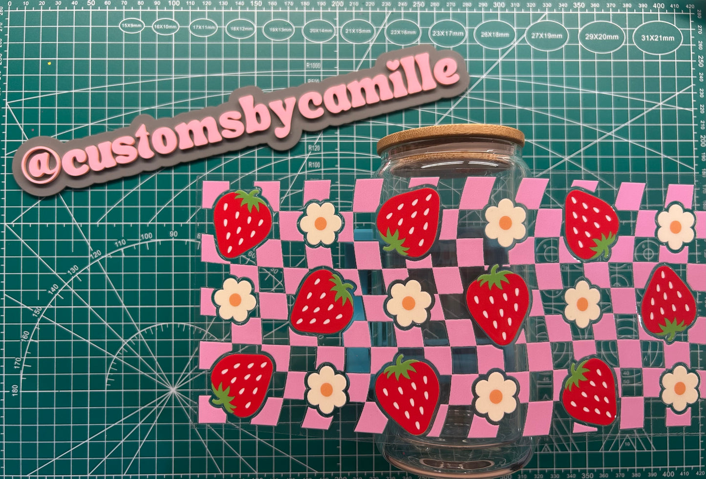 #112 Checkered Strawberry decal