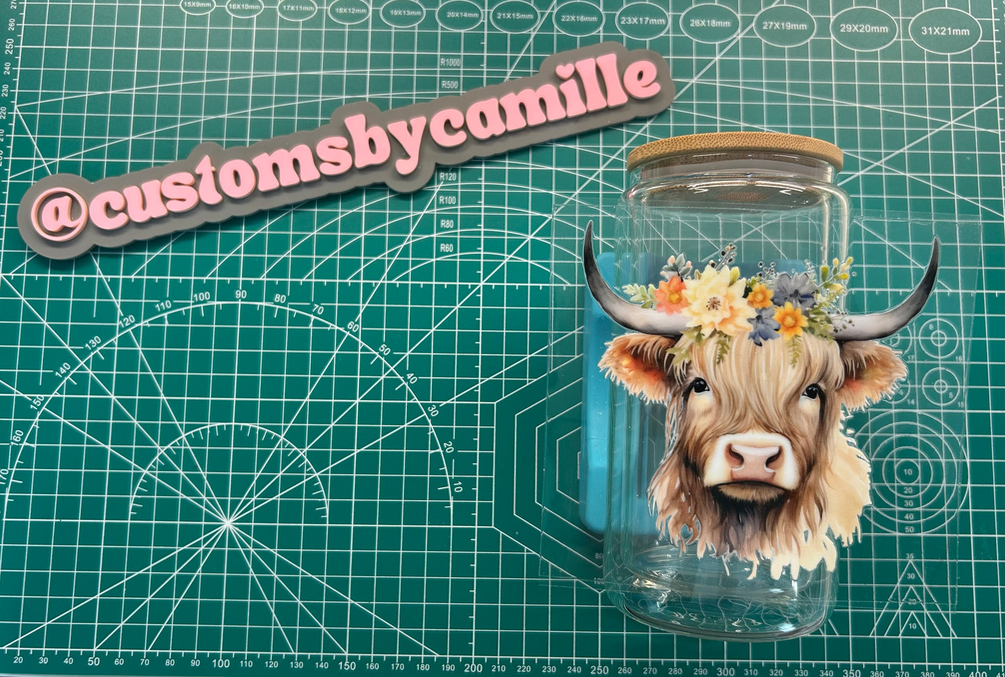 #147 Cow with Floral Headpiece decal