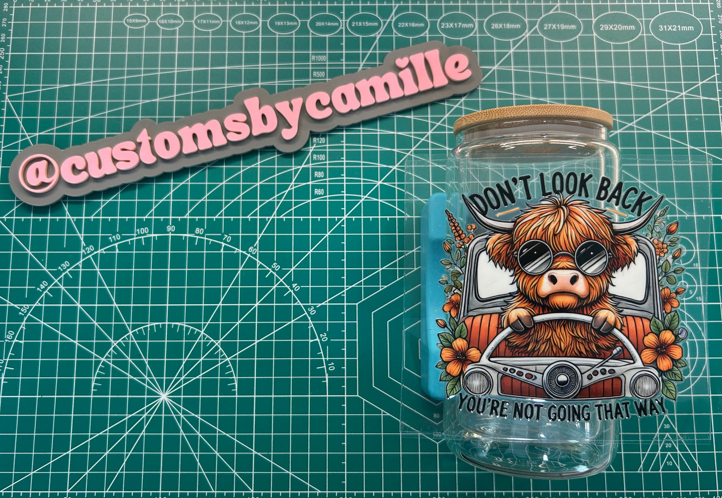 #159 Don’t Look Back Cow decal