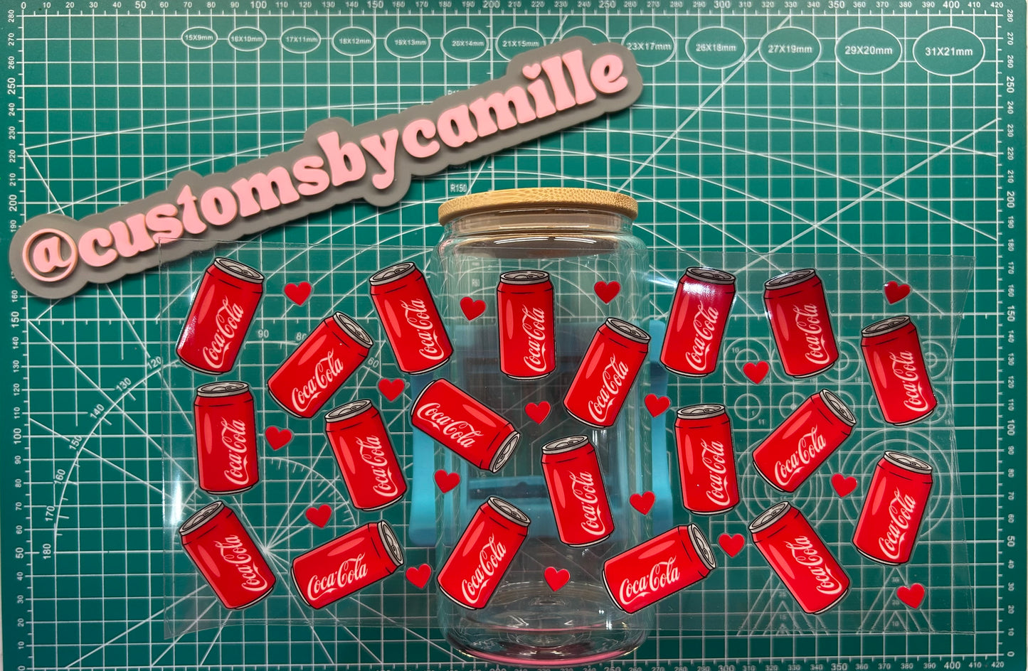 #208 Coke Can Hearts decal