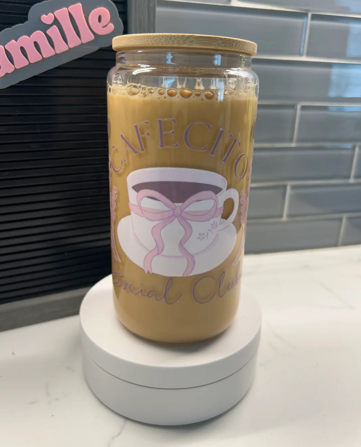 Iced Coffee Premade Mix in 16 oz glass cup