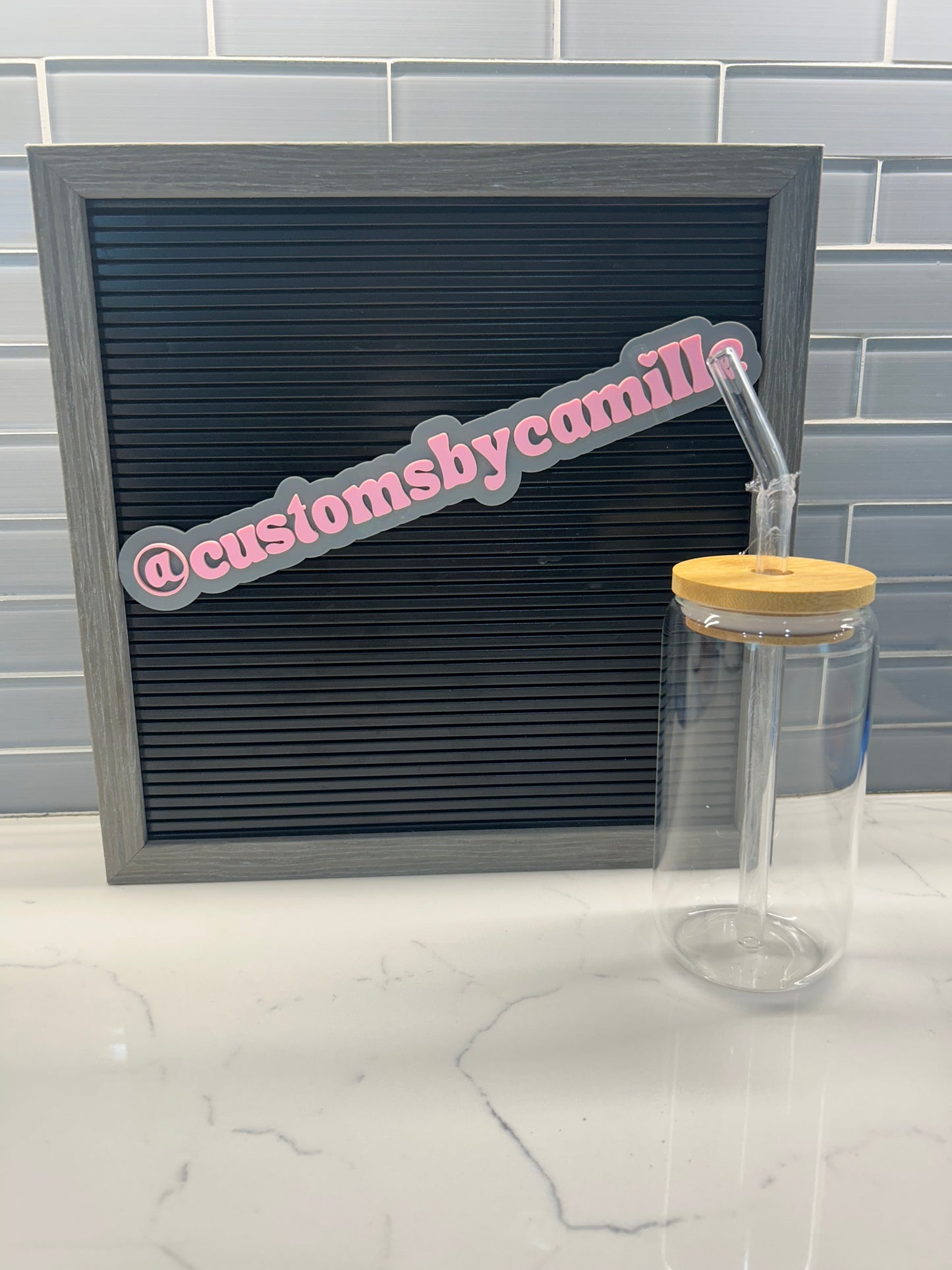 16 oz Clear glass cup (non snowglobe)