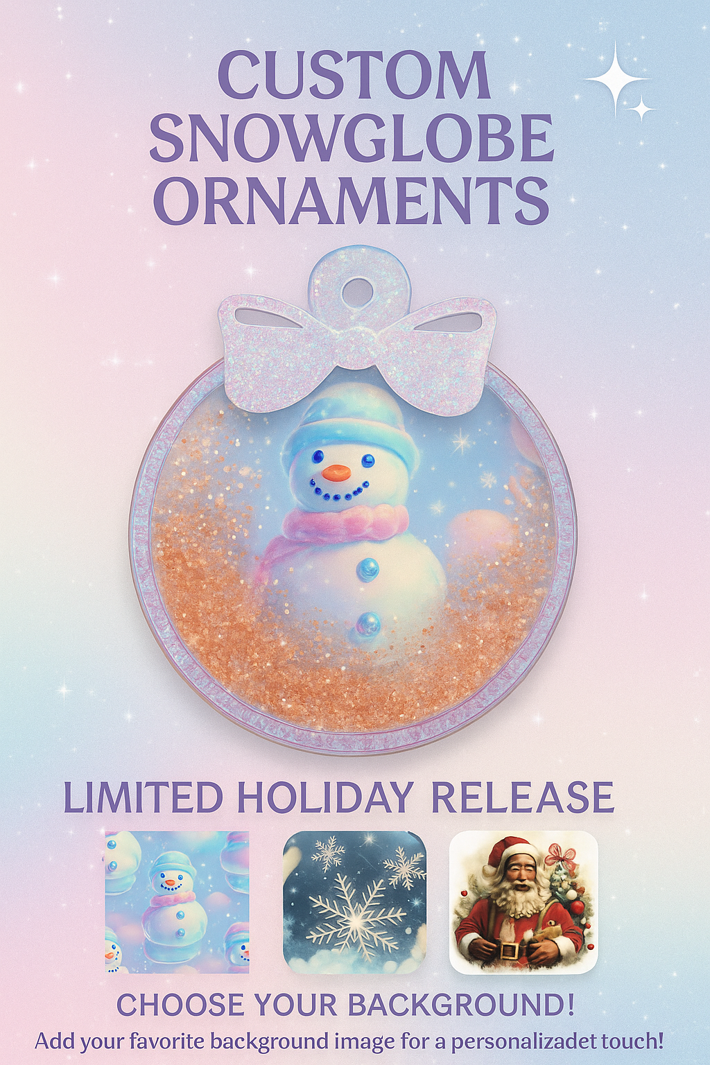 Custom Snowglobe Holiday Ornament