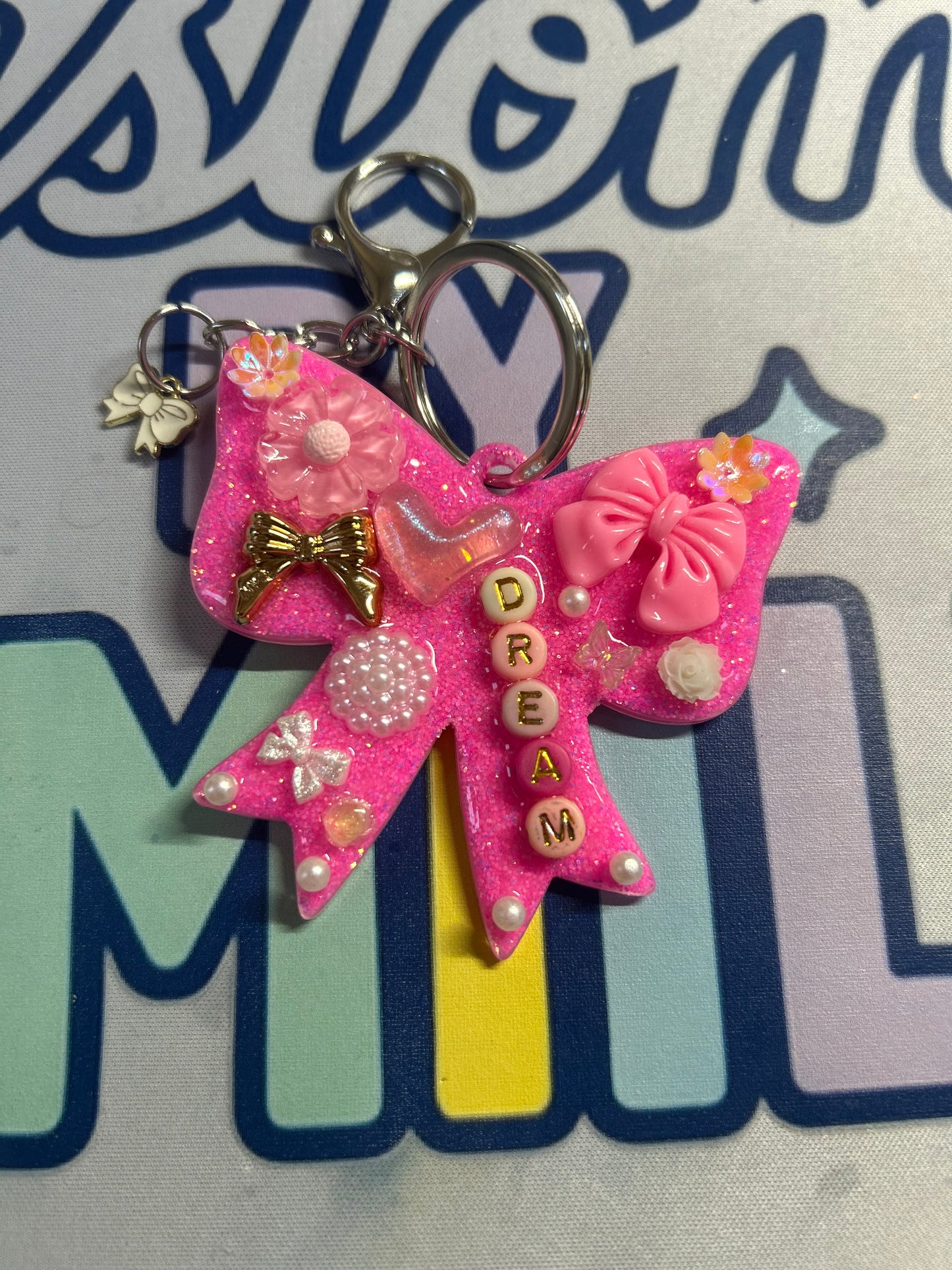 Custom Bow Charm Keychain
