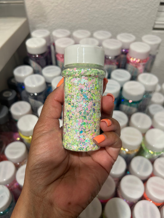 Custom Lime Green Chunky mix glitter