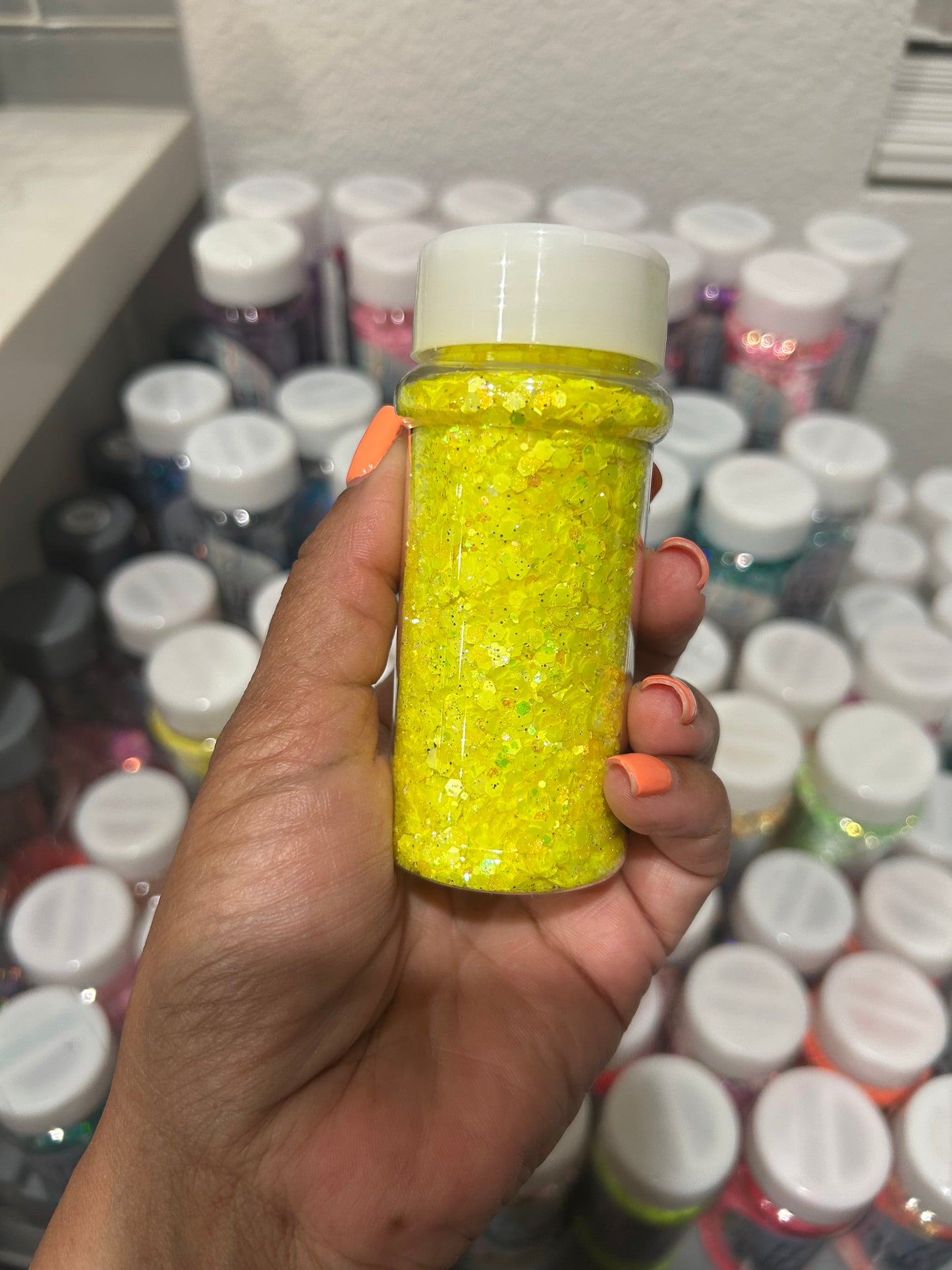 Custom Yellow Chunky glitter