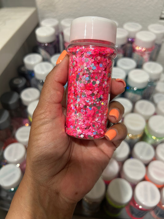 Custom Pink Chunky mix glitter