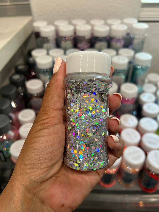 Silver Holographic glitter
