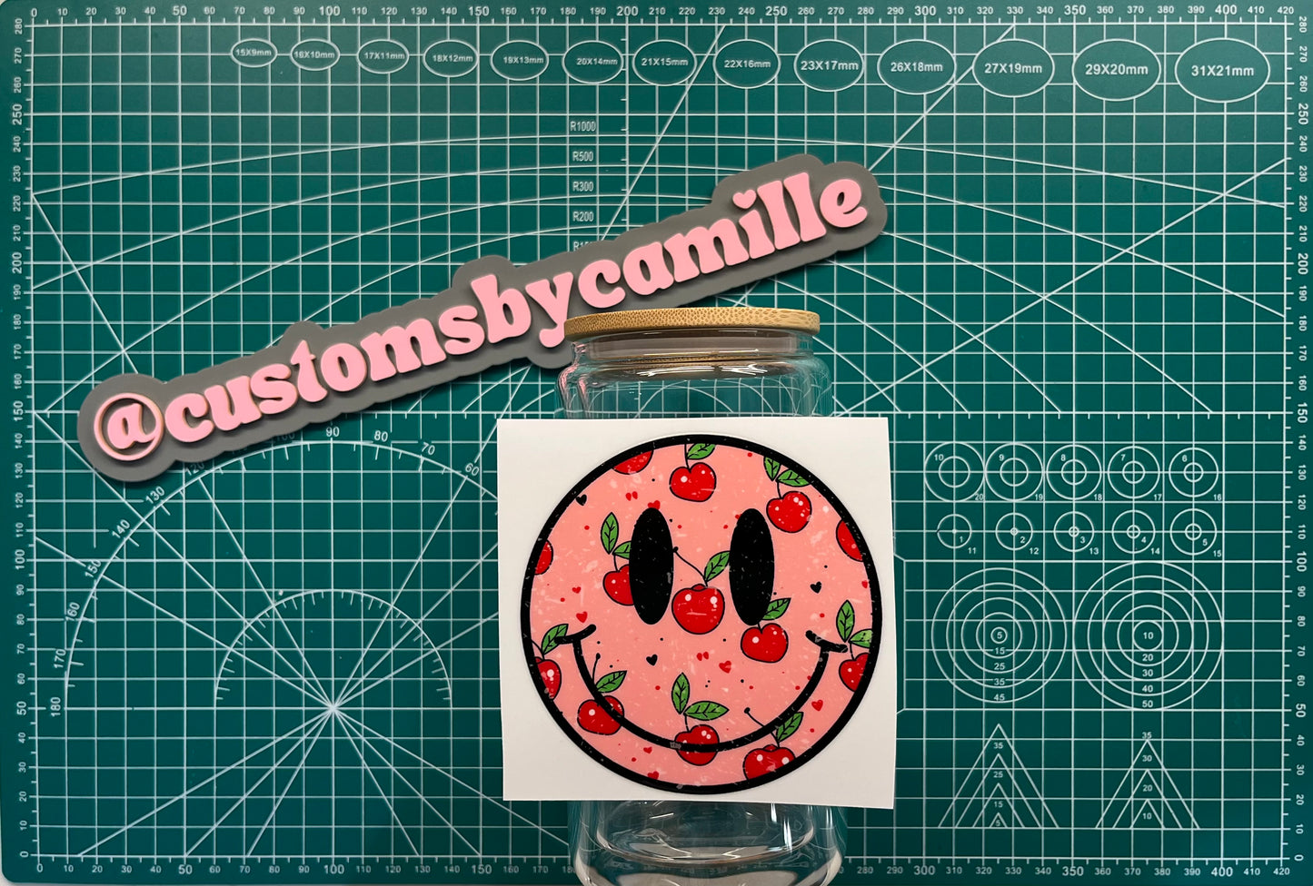 #239 Cherry Smile Face decal