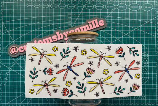 #240 Colorful Dragonflies decal