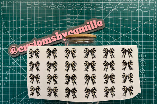 #246 Black/Cream Bows decal