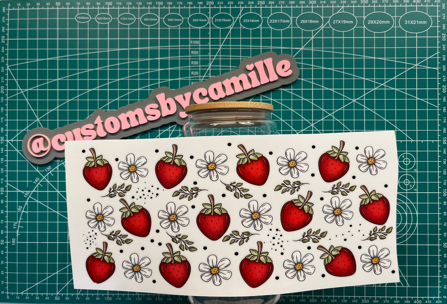 #249 Strawberries/Flowers decal