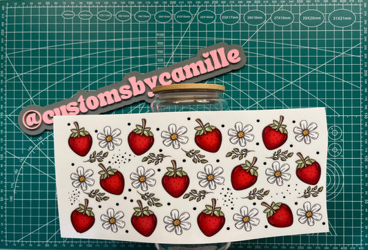 #249 Strawberries/Flowers decal