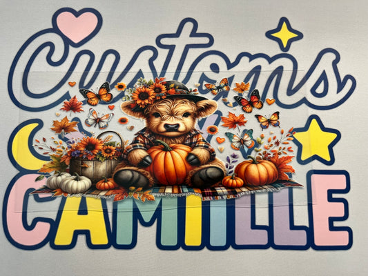 #366 Highland Cow Pumpkin decal