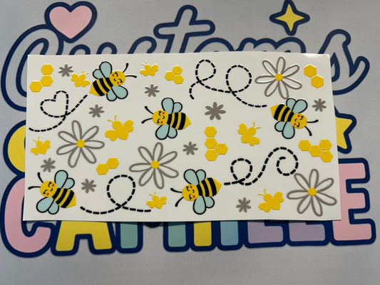 #326 Bees, Hearts, and Flowers decal