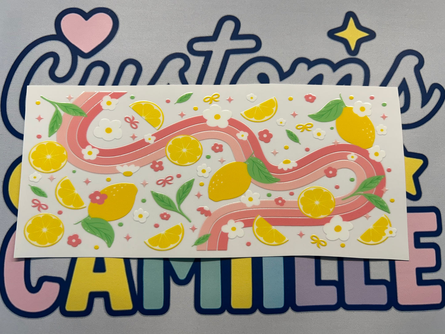 #333 Lemon Pink Abstract decal