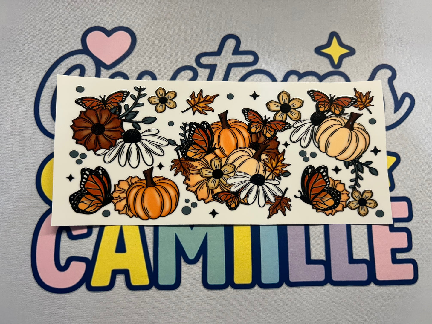 #357 Fall Pumpkins Florals decal