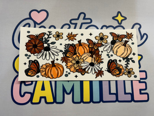 #357 Fall Pumpkins Florals decal