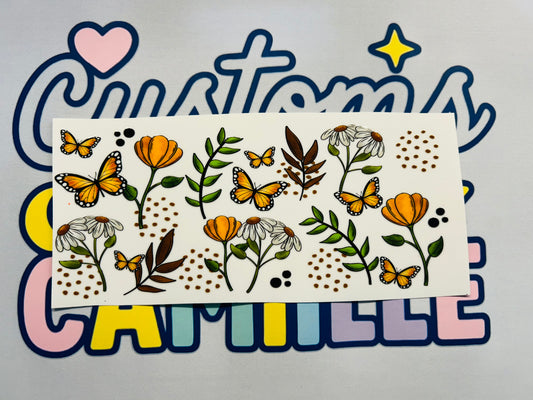 #377 Butterflies & Daises decal