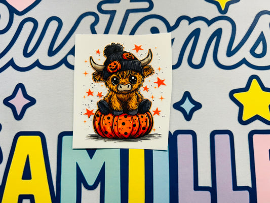 #385 Halloween Highland Cow decal