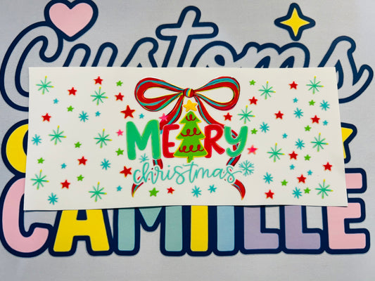 #387 Merry Christmas Bow wrap