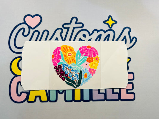 #389 Floral Heart decal