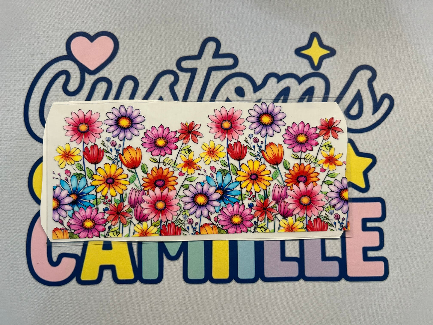 #406 Bright Colored Flowers decal