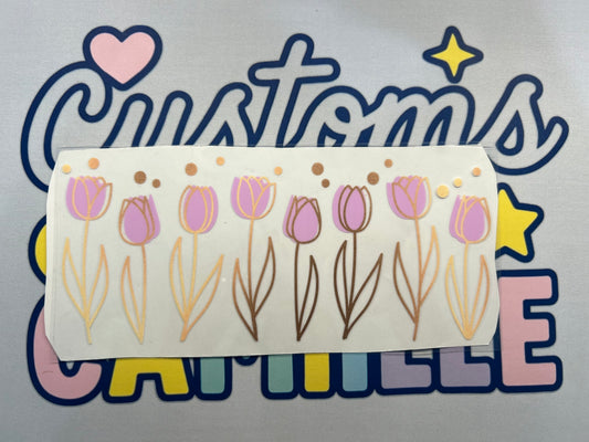#407 Lavender/Gold Flower decal