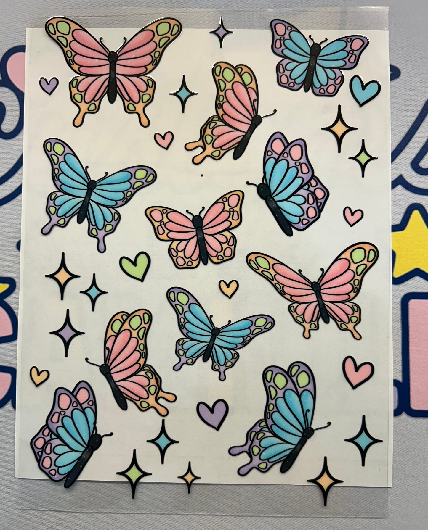 #411 Colorful Butterflies Sheet