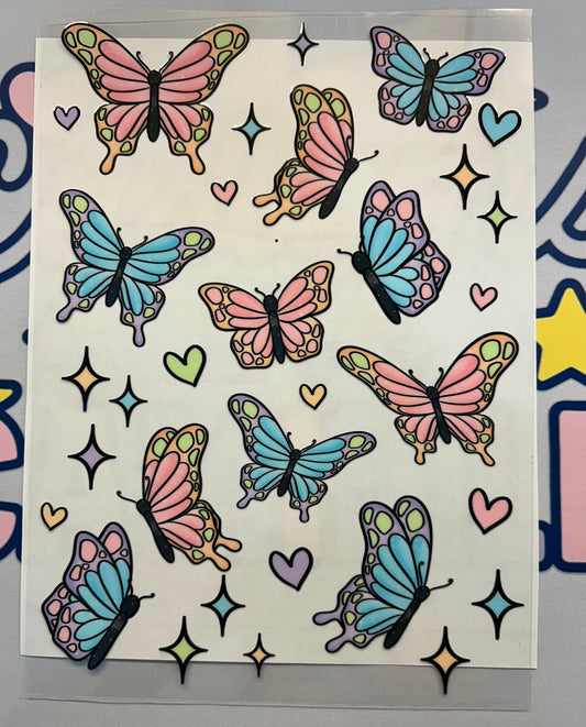 #411 Colorful Butterflies Sheet