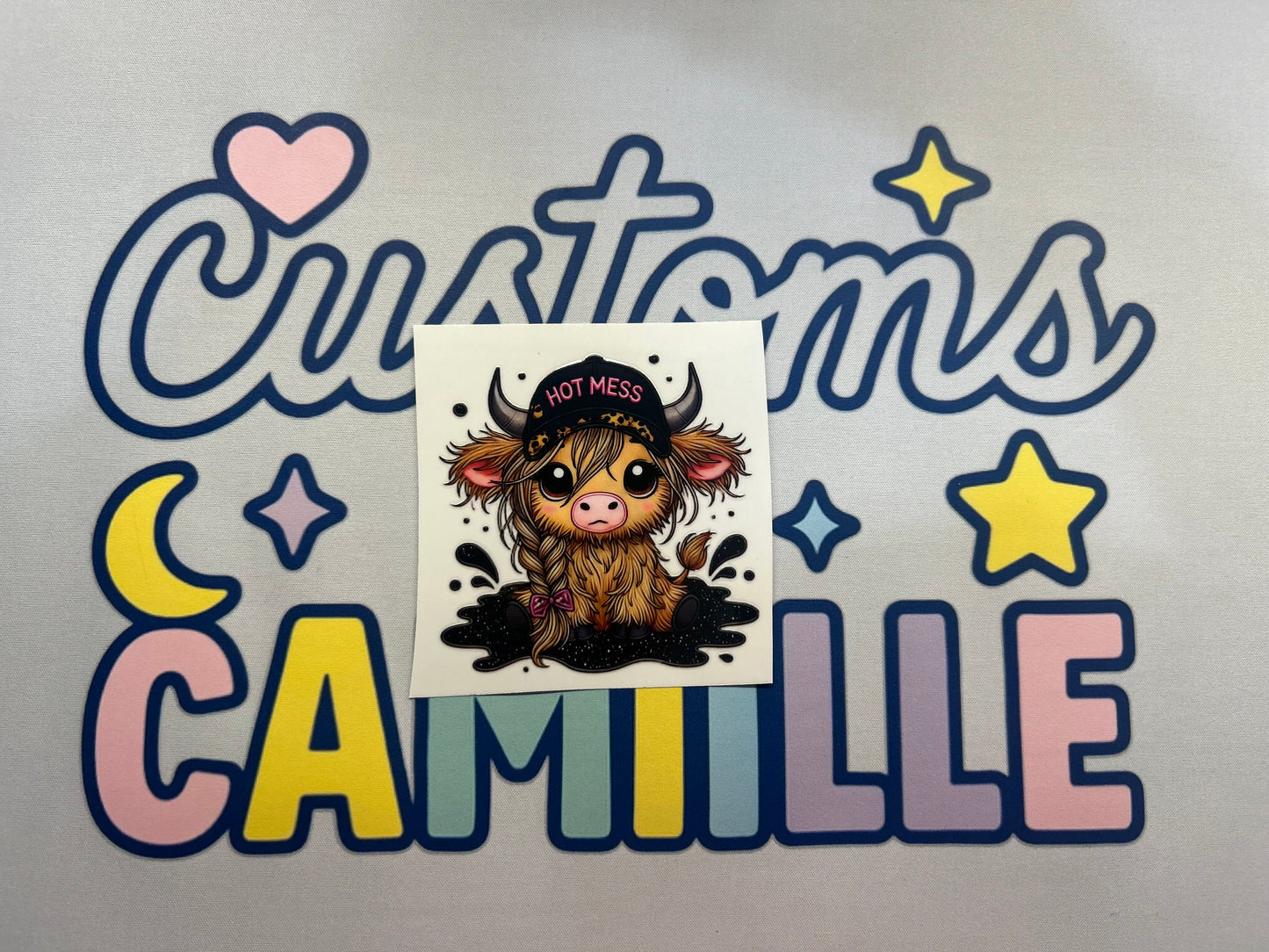 #447 Hot Mess Cutie Highlander decal