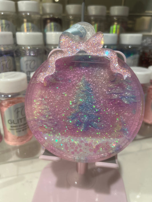 Pastel Christmas Tree Snowglobe ornament