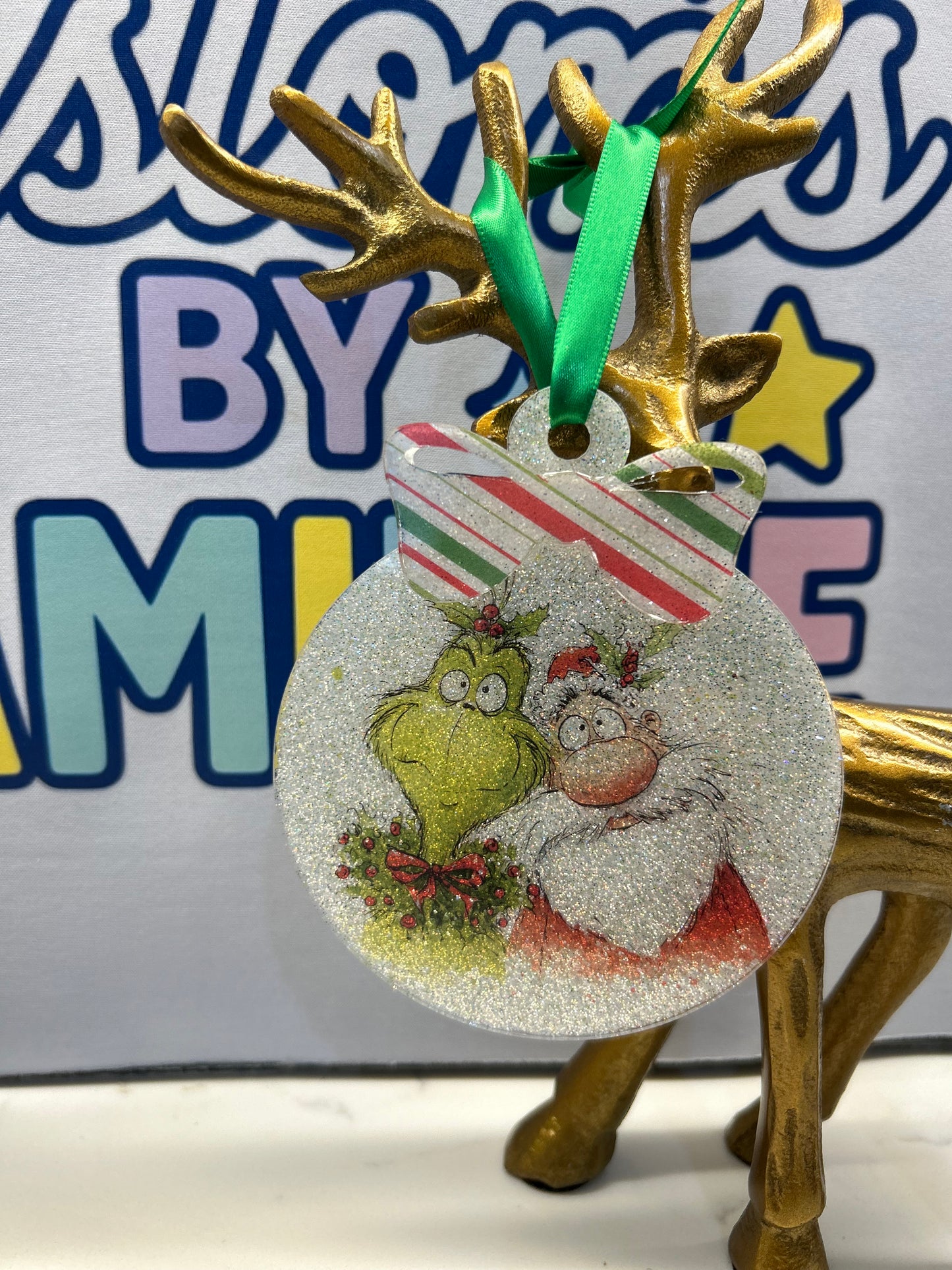 Grinch & Santa Friends ornament