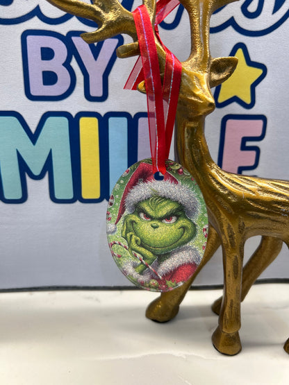 Fiesty Grinch mini ornament