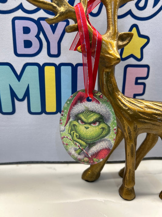 Fiesty Grinch mini ornament
